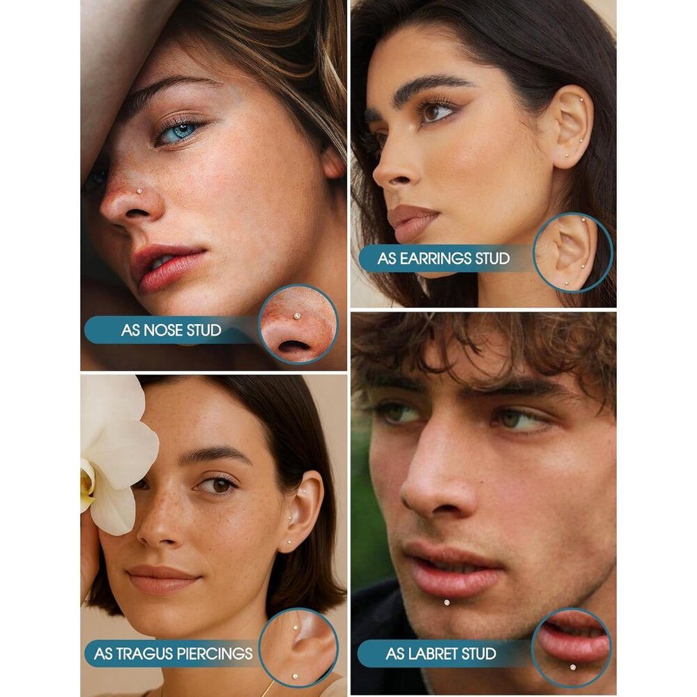 Versatile Cz Hypoallergenic Flat Back Earrings - … - image 6